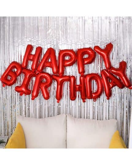 Надпись Happy Birthday Красный 41см